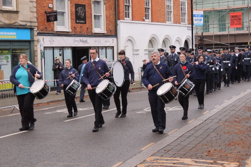 The Boys and Girls Brigade band lead the parade.