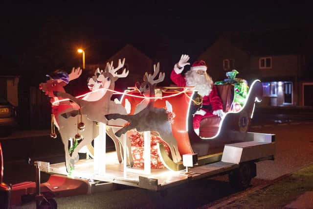 Santa on his sleigh in Coningsby.