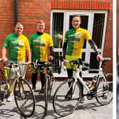 The cycling trio are taking on the 24-hour challenge in memory of Brian Wright, pictured right.