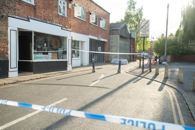 A police cordon around the scene of the crime in Fountain Lane, Boston.