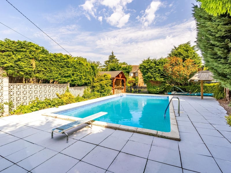 The heated swimming pool.