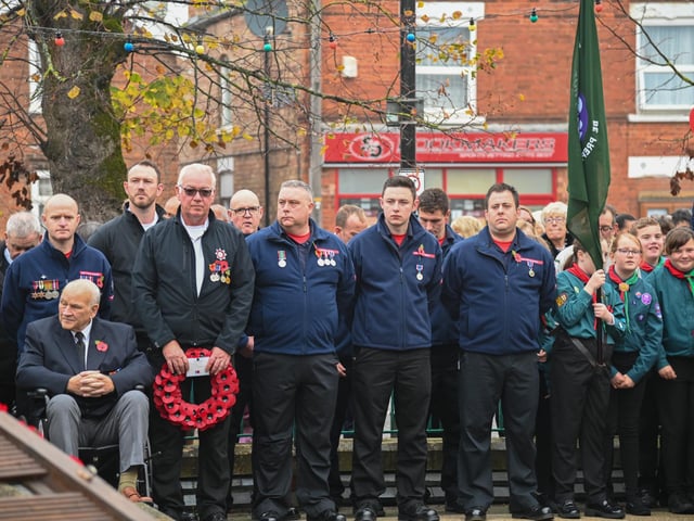 Community members, cadets and veterans pay their respects in Kirton.