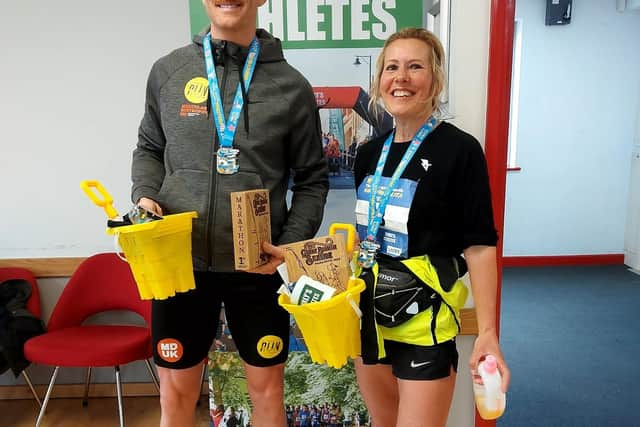 The winnerTom Penzer Adams of Lichfield  with first female Paula Downing.