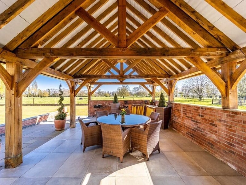 Inside the outside kitchen and dining area.
