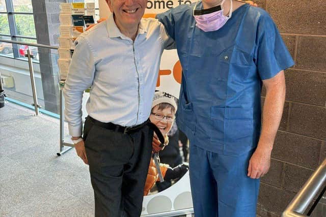 Cllr Beasant with consultant Edward Ridyard, who did his surgery.