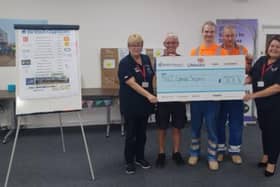 Cheque presentation at British Gypsum in September.