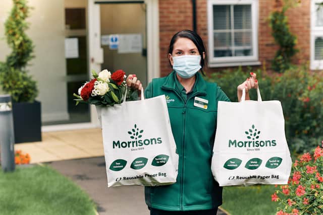 The groceries will be delivered safely with social distancing measures maintained