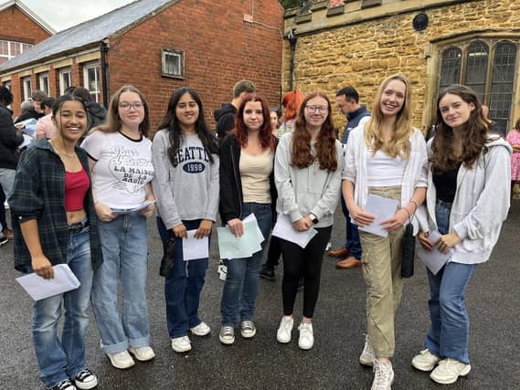 From left: Ayla Jafri, Charlotte Phillips, Zenia Alvi, Hannah Cooke, Catherine Hargreaves, Emily Pein and Caitlin Frost. Image: Caistor Grammar School