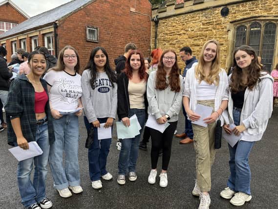 From left: Ayla Jafri, Charlotte Phillips, Zenia Alvi, Hannah Cooke, Catherine Hargreaves, Emily Pein and Caitlin Frost. Image: Caistor Grammar School