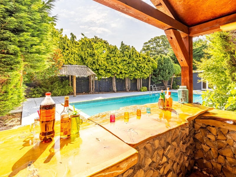 ... and its bar and entertainment area.