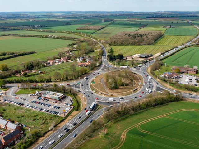 Some extra overnight resurfacing work is needed to bring Holdingham Roundabout up to standard. Photo: LCC