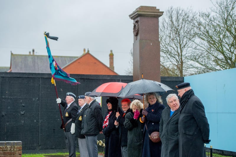 Veterans pay their respects in Mablethorpe.
