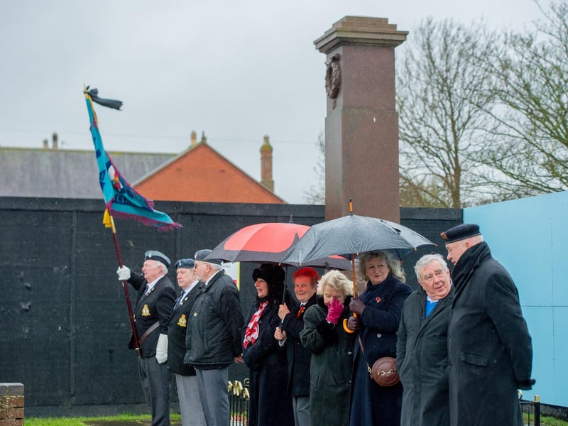 Veterans pay their respects in Mablethorpe.