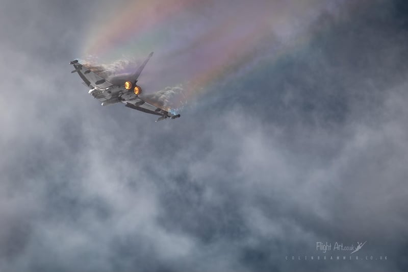 Another beautiful shot of the Typhoon's rainbow contrails by Colin Brammer