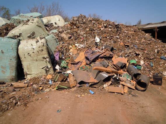 An illegal waste site at Thorpe Farm in Skendleby.