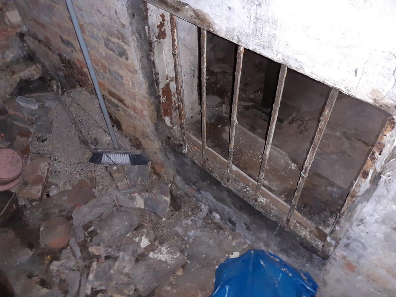 The other side of the barred window.
