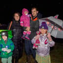 The Hunt family brave the weather to enjoy Louth's fireworks. From left: Katy, Joe, Robyn, 8, Benji, 5, and Rosie, 2. Photos: John Aron Photography