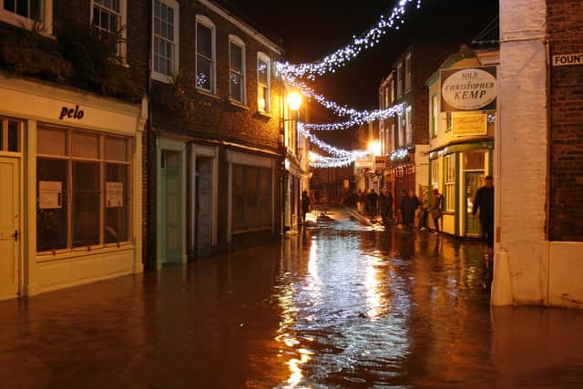 Flooded Wormgate in Boston on the night of December 5, 2013, taken after the waters had started to recede. Photo by Gemma Gadd.