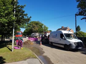 The water main burst in Burgh Road. Skegness.