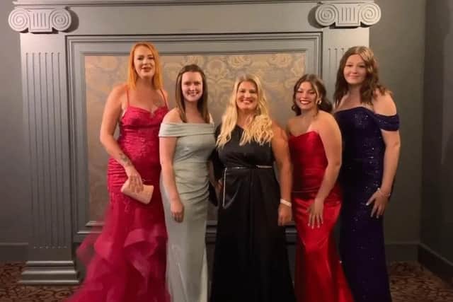 Heather Hardy and her team at the East Midlands final of the English Business Awards.