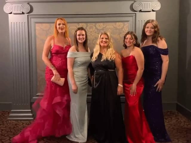Heather Hardy and her team at the East Midlands final of the English Business Awards.