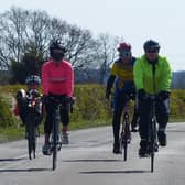 Pictured left to right Dave Jacklin, Blanca Mentrida, Barry Markham and Daniel Nicholson heading into South Wheatley. Pic by Trevor Halstead.