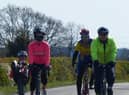 Pictured left to right Dave Jacklin, Blanca Mentrida, Barry Markham and Daniel Nicholson heading into South Wheatley. Pic by Trevor Halstead.
