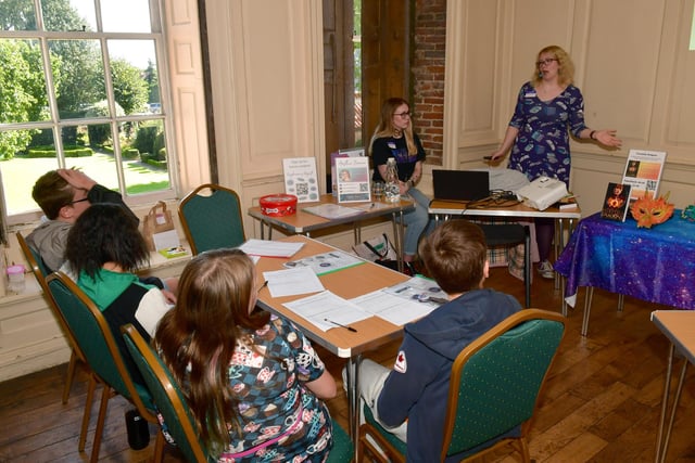 Author Anstice Brown giving a writers workshop at Fydell House.