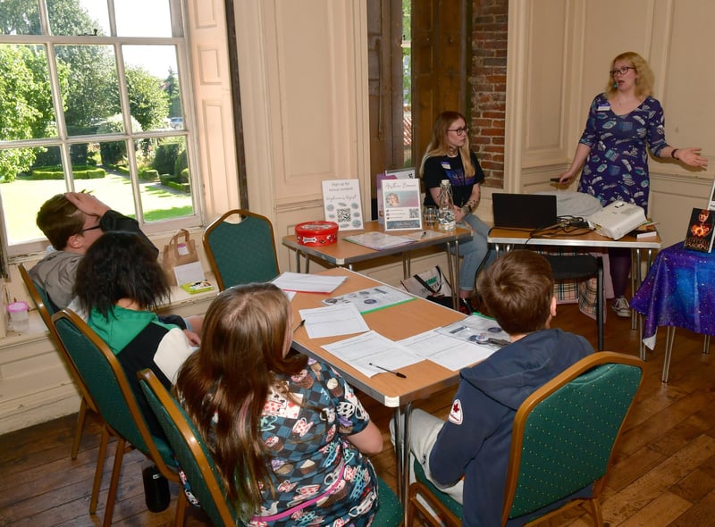 Author Anstice Brown giving a writers workshop at Fydell House.