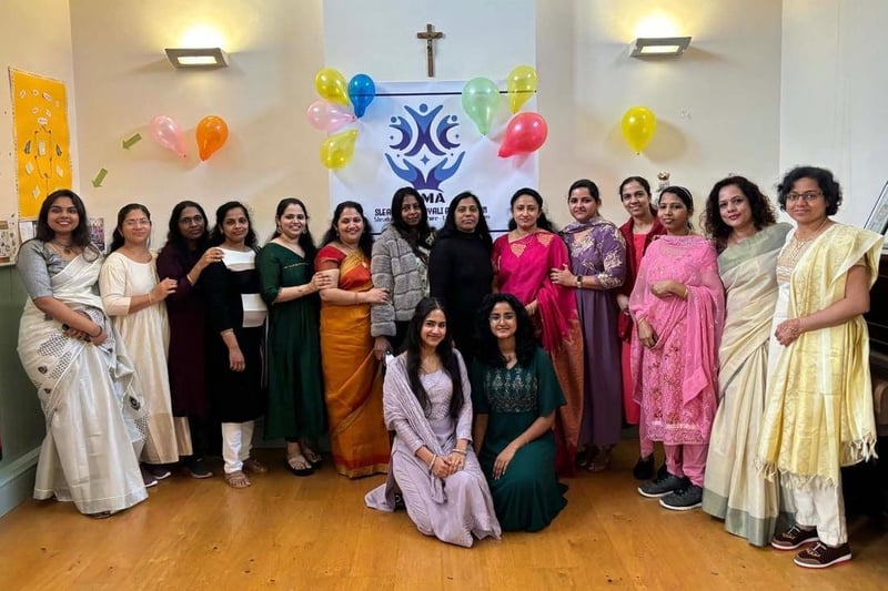 Women members of the Sleaford Malayali Association that attended the celebration event.