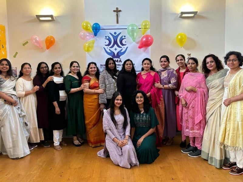 Women members of the Sleaford Malayali Association that attended the celebration event.