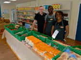 From left - Rod Munro, Dennis Obundu - manager and Wendy Roper - assistant manager at the Sleaford Community Grocers.