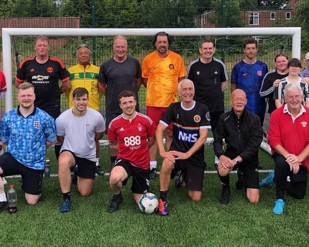 Wolds Wanderers and 'guest' players at the Demnentia UK fundraiser