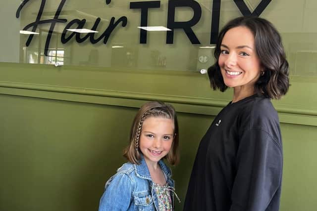 Lily and her mum, Morven Smith with their new haircuts.