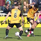 Boston United are closing in on safety after the win at Leamington. Pic by Sally Ellis.