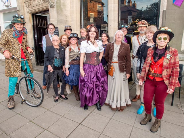 Rachel Armitage with the Fenwold League of Splendid Steampunks.