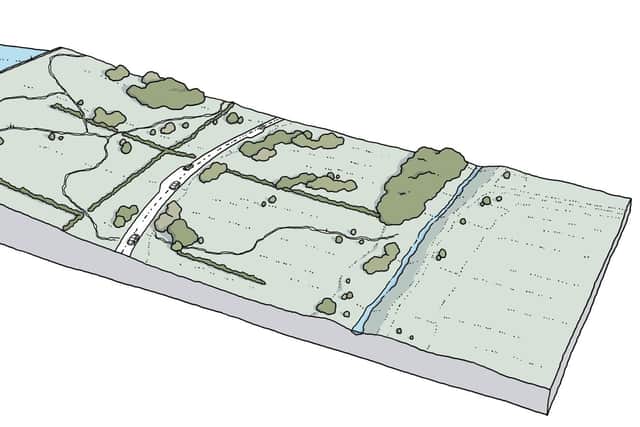 A profile of how the landscaping around the new reservoir.