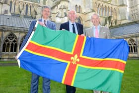 Councillors Philip Jackson, Rob Waltham and Martin Hill at Lincoln Cathedral for the first meeting of the Greater Lincolnshire Combined County Authority. Photo: LCC