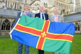 Councillors Philip Jackson, Rob Waltham and Martin Hill at Lincoln Cathedral for the first meeting of the Greater Lincolnshire Combined County Authority. Photo: LCC
