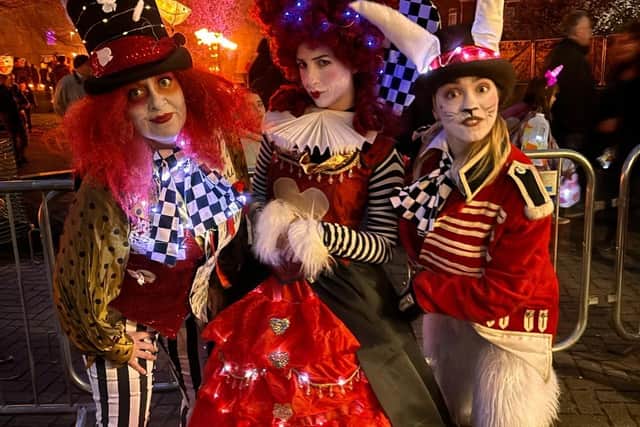 The Mad Hatter, Queen of Hearts and the White Rabbit made an appearance