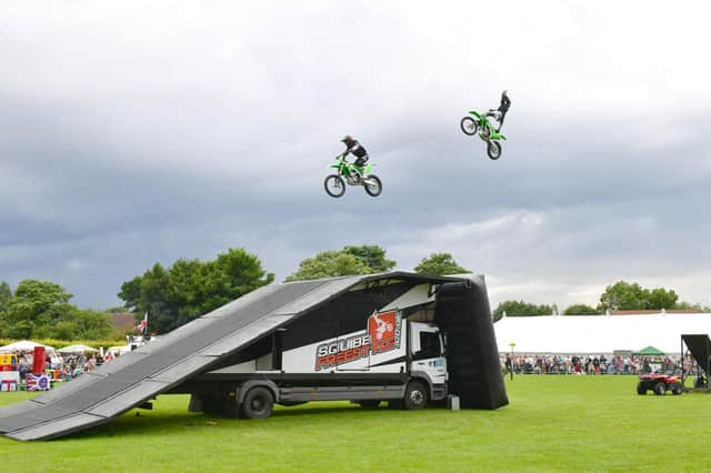 Squibb Freestyle display in action in the main arena at Wrangle Show.