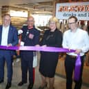 The official launch of Alembic, a new restaurant experience in EMA’s departure lounge, took place to help mark the special occasion. Cutting the ribbon are (l-r) Customer Services & Planning Director Mike Grimes, HMHost’s Head of Business Development and Brand Relationships, F&B, Heidi Barlow, EMA’s Managing Director Steve Griffiths, Lord Lieutenant of Leicestershire Michael Kapur, Deputy Lord Lieutenant of Leicestershire (and former EMA MD) Penny Coates and EMA’s Commercial Director Chris Lane