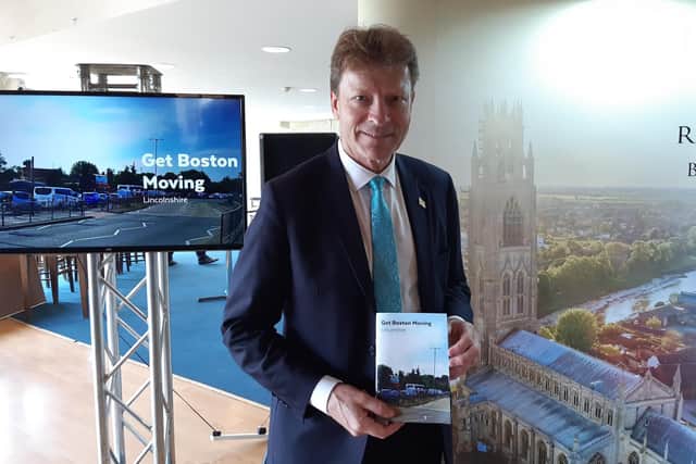Richard Tice, MP for Boston and Skegness, with his 'Get Boston Moving' vision.