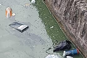 Rubbish dumped in the waterway in Skegness.