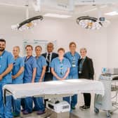 Members of the Theatres team in the new operating theatre at Newark Hospital