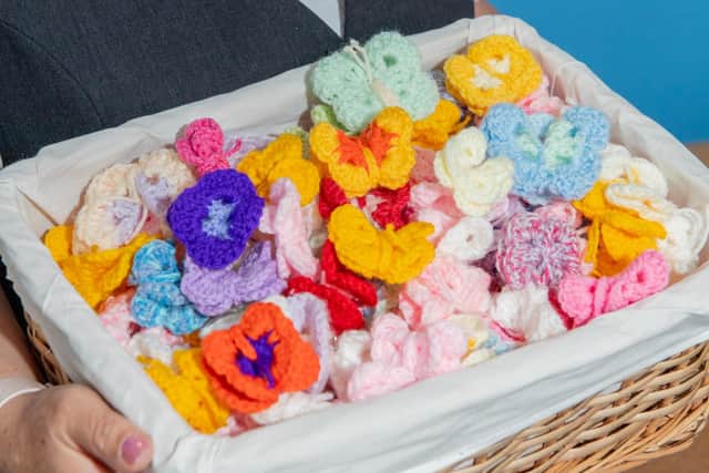 The crocheted butterflies.