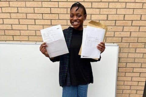 Josephine Ifeany-Osia collecting her results