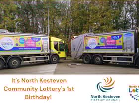 The district's bin lorries are helping celebrate the NK Lottery's first birthday.
