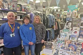 Volunteers Craig Smith  and Liz Harper with manageress Kerrie Mossop.