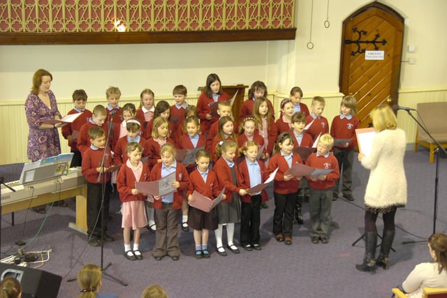 The choir of William Alvey CofE School, Sleaford, performing at the Choirs Galore event at The Source.